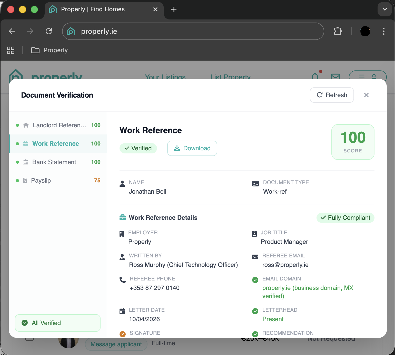 Properly – Document upload and Stripe verification